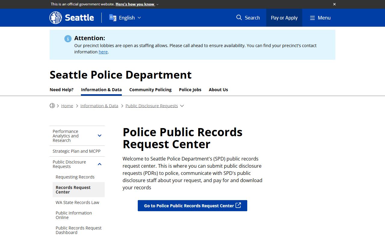 Seattle Recent Bookings records request center