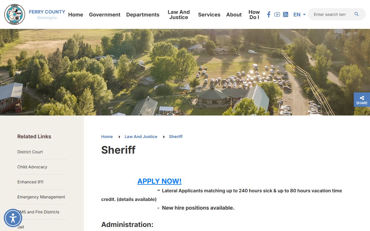Ferry County Recent Bookings sheriff office
