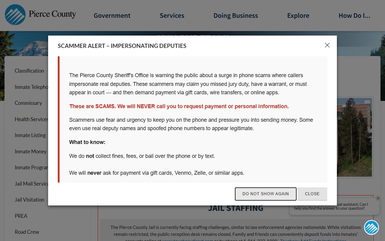 Pierce County Recent Bookings jail information in Tacoma