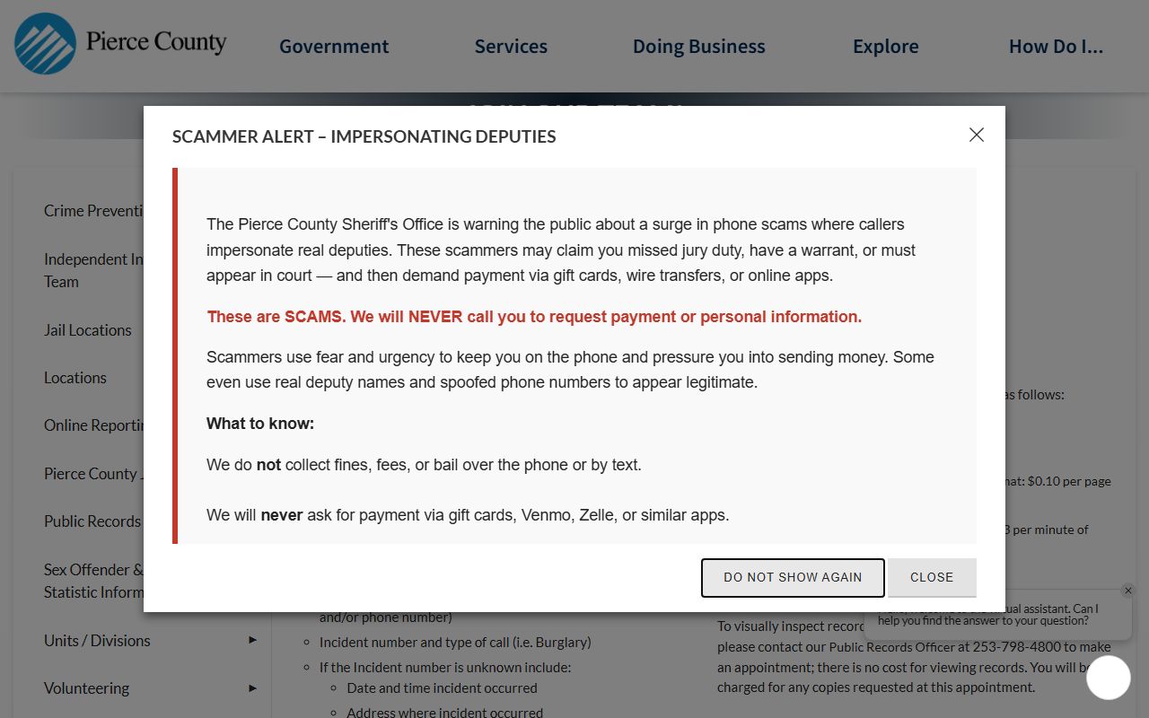 Pierce County Recent Bookings public records portal