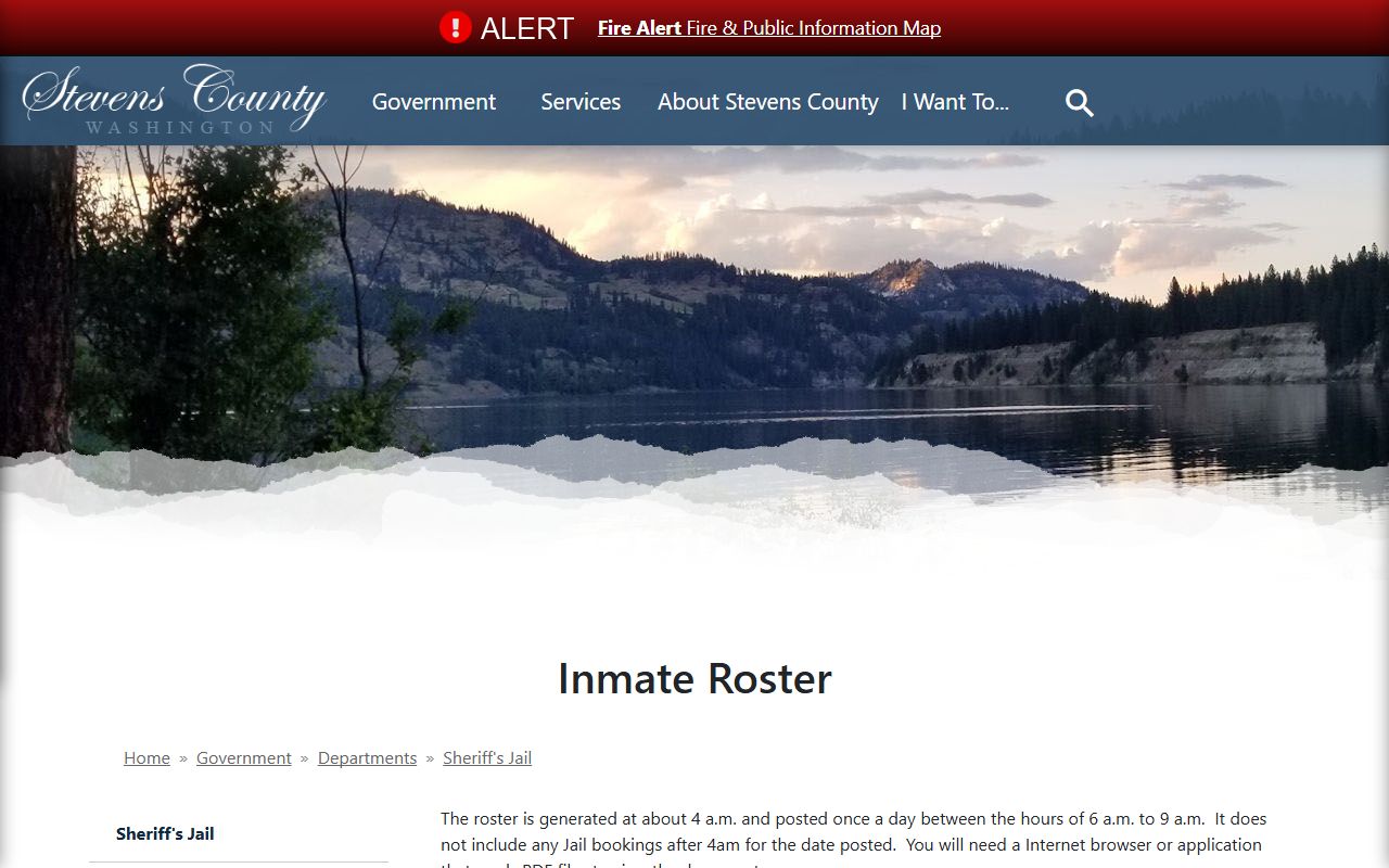 Stevens County Recent Bookings inmate roster in Colville