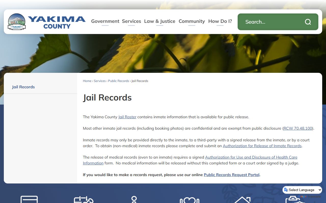 Yakima County Recent Bookings jail records